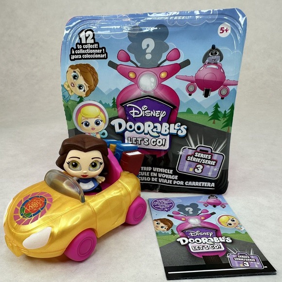Disney Doorables BELLE BEAUTY and the BEAST Let's Go Car Series 3 NEW SUPER RARE - Picture 2 of 10